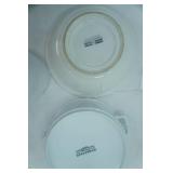 White Swirled Glass Candy Dish, White Glazed Ceramic Bowl and Microwave Safe Casserole Dish