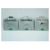 NEW 3ct Galvanized Steel "Letters to Santa" Wall Pockets