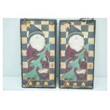 Artist Palette Slate Set of Santa Clauses 12x6"