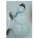 Gingerbread Cookie Pan, Round Copper (toned) Fruit Cake Mold, Clear Glass Christmas Serving Plate