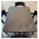 K - Vintage Granite Dining Table & 4 Lyre Series Chairs