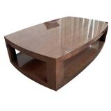 LR - Gorgeous Vintage Custom Taupe Birds Eye Maple Cocktail / Coffee Table