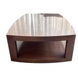 LR - Gorgeous Vintage Custom Taupe Birds Eye Maple Cocktail / Coffee Table