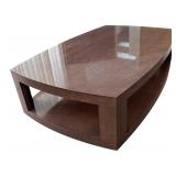 LR - Gorgeous Vintage Custom Taupe Birds Eye Maple Cocktail / Coffee Table