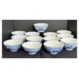 K - 13 Blue & White Asian-Style Porcelain Rice Bowls