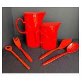 LR - Dansk Gourmet Designs Pitcher Set with Rosti Design Utensils