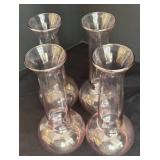 LR - Four Pretty Pink Glass Vases