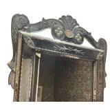 B - Vintage Ornate Wall Mirror with Beveled Glass