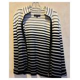 MB - Jones New York Signature Striped Zip-Front Knit Cardigan - Size Large