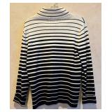 MB - Jones New York Signature Striped Zip-Front Knit Cardigan - Size Large
