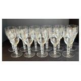 DR - Vintage Crystal Stemware Goblets - 10 Elegant Wine Glasses