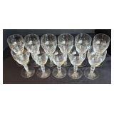 DR - Vintage Crystal Stemware Goblets - 10 Elegant Wine Glasses