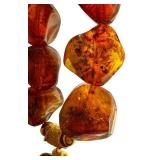 Paola Scarpa Baltic Amber Necklace - 18k Gold, Venice 1985, Heart Pendant