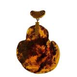 Paola Scarpa Baltic Amber Necklace - 18k Gold, Venice 1985, Heart Pendant