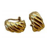 Pair of Italian 18K Gold Earrings