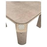 O - Rynone Designs Vintage Game Table - Radiused Legs - Taupe Leather