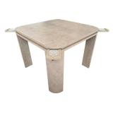 O - Rynone Designs Vintage Game Table - Radiused Legs - Taupe Leather