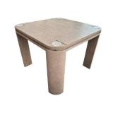 O - Rynone Designs Vintage Game Table - Radiused Legs - Taupe Leather