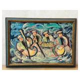 Vintage Expressionist Oil Painting - Musicians Scene