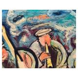 Vintage Expressionist Oil Painting - Musicians Scene