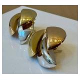 14K Tri-Tone Gold Earrings