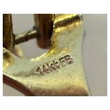 14K Tri-Tone Gold Earrings