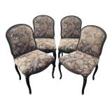 O - Vintage French Provincial Upholstered Chairs - Set of 4