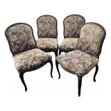 O - Vintage French Provincial Upholstered Chairs - Set of 4
