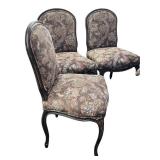O - Vintage French Provincial Upholstered Chairs - Set of 4