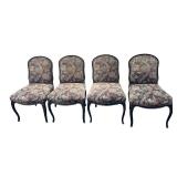 O - Vintage French Provincial Upholstered Chairs - Set of 4