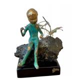 Vintage 1970s Malcolm Moran Bronze Sculpture Vintage 1970s