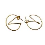 Pair of 14K Gold Geometric Hoop Earrings