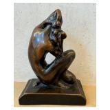 K - Bronze Nude Kneeling Female Sculpture
