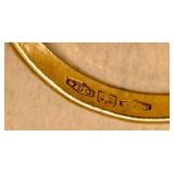 Vintage 1970s Italian 18K Gold Ring with Enamel Heart Charms