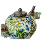 K - Paul Allen Counts Handblown Art Glass Teapot Sculpture - Signed