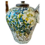 K - Paul Allen Counts Handblown Art Glass Teapot Sculpture - Signed