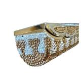 Judith Lieber Bedazzled Lipstick Case - Gold-Tone Rhinestone Minaudiere