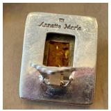Vintage Annette Marie 925 Sterling Silver Baltic Amber Earrings