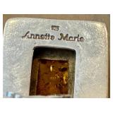 Vintage Annette Marie 925 Sterling Silver Baltic Amber Earrings