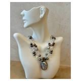 Starborn Druzy Pendant Necklace on Beaded Strand - 16 in