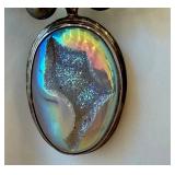 Starborn Druzy Pendant Necklace on Beaded Strand - 16 in