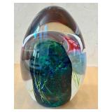 DR - Handblown Art Glass Paperweight - Signed & Dated Lampwork Orchid