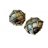 Vintage Italian 18K Gold & Sterling Silver Two-Tone Earrings - Post Back