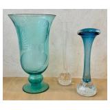 K - Three Decorative Glass Vases