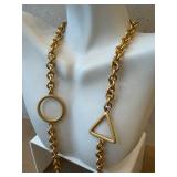 Anne Klein Geometric Gold-Town Link Necklace & Bracelet Set
