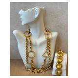 Anne Klein Geometric Gold-Town Link Necklace & Bracelet Set