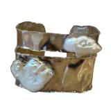 JS 925 Designer Sterling Silver Bracelet with Freshwater Pearl Accents