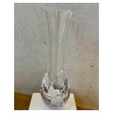 DR - Daum Lotus Pattern Crystal Bud Vase - France
