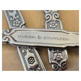 K - Oneida Raphael Cube Stainless Flatware - Vintage Serving Utensils (Lot of 11)