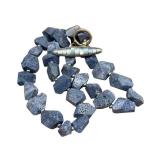 KC Blue Coral Beaded Necklace - Sterling Clasp - 19'